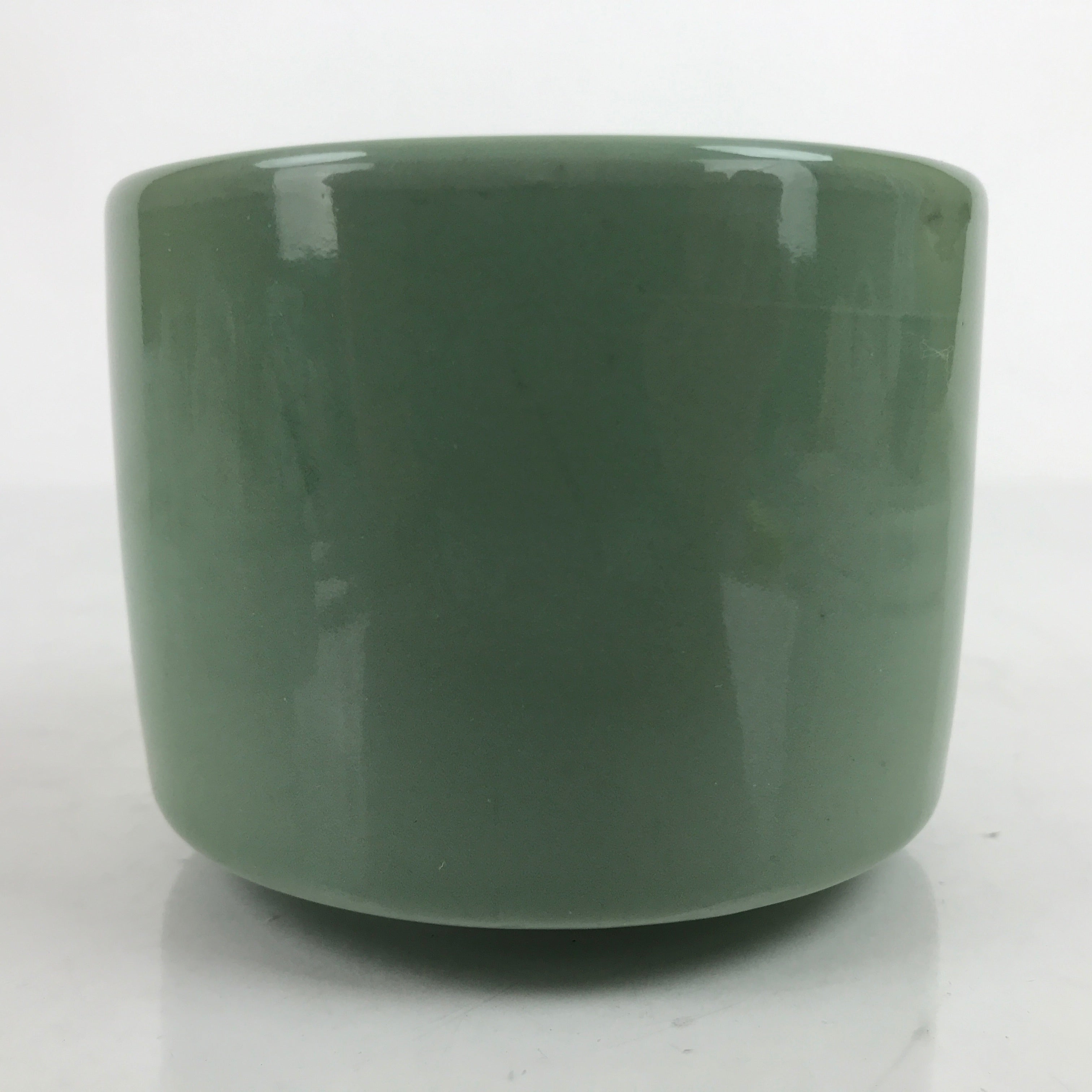 Japanese Buddhist Altar Fitting Porcelain Incense Burner Koro Vtg Green BA346