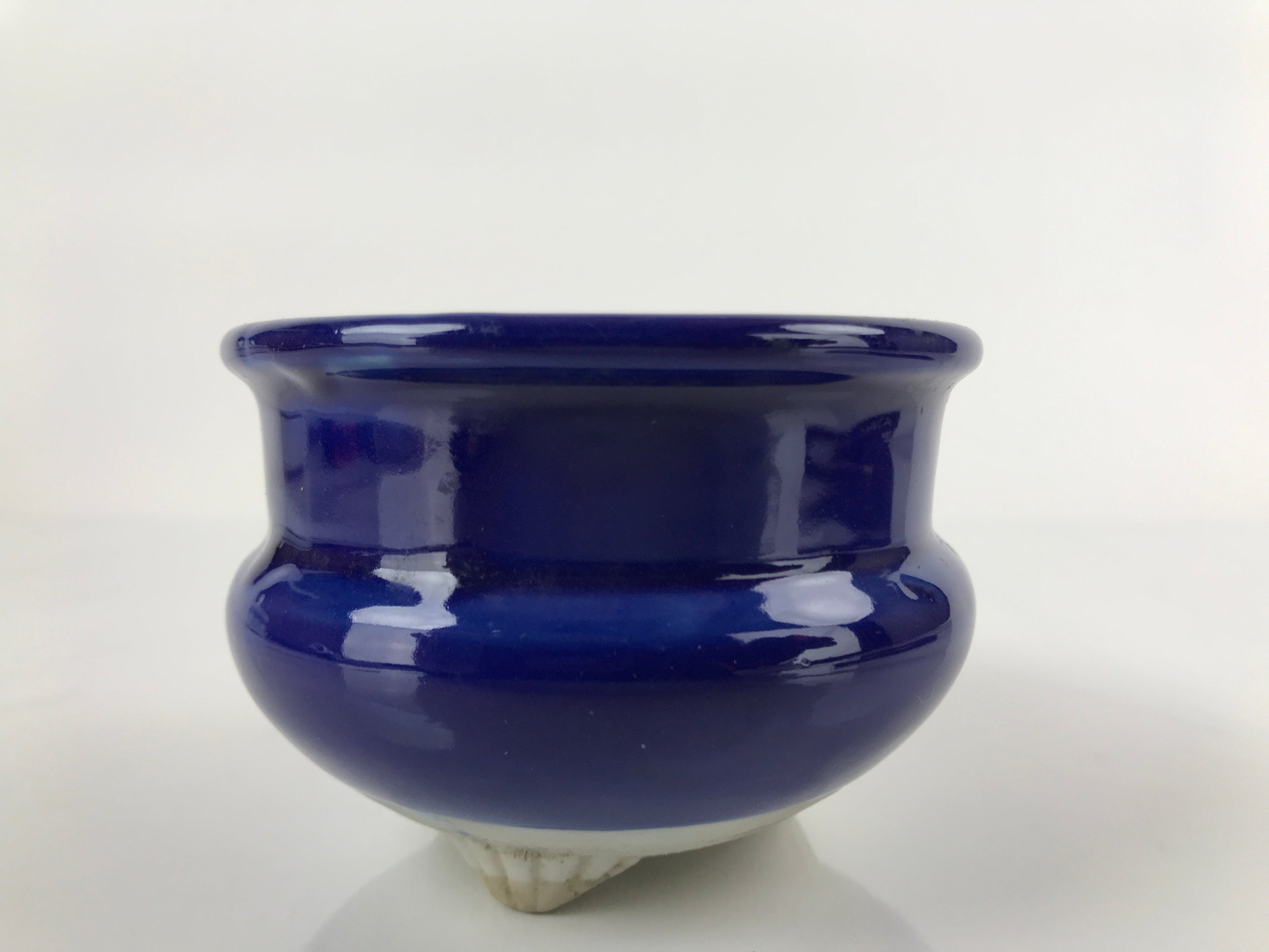 Japanese Buddhist Altar Fitting Porcelain Incense Burner Vtg Koro Blue Cup BA274