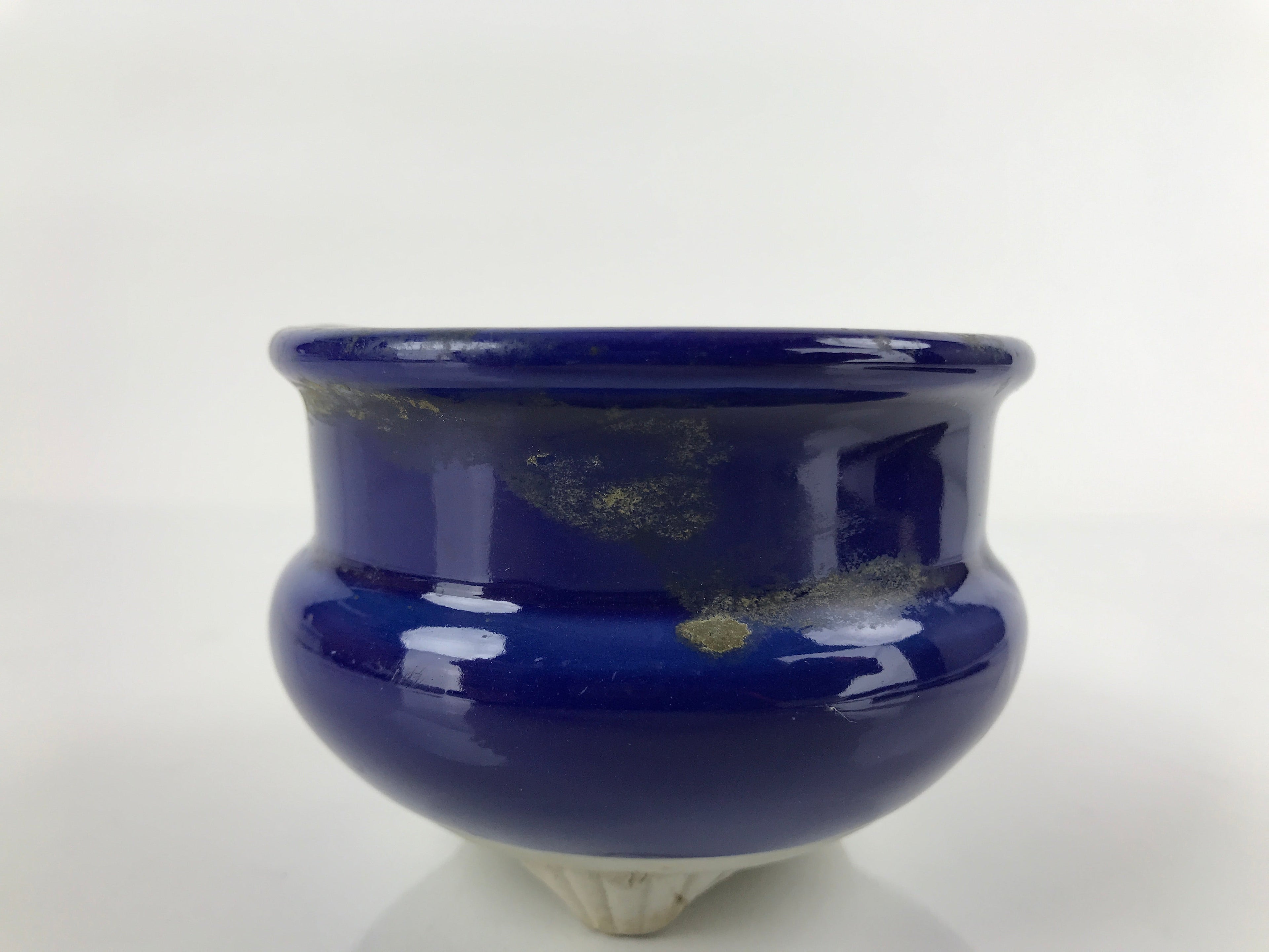 Japanese Buddhist Altar Fitting Porcelain Incense Burner Vtg Koro Blue Cup BA274