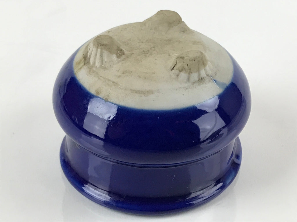 Japanese Buddhist Altar Fitting Porcelain Incense Burner Vtg Koro Blue Cup BA274