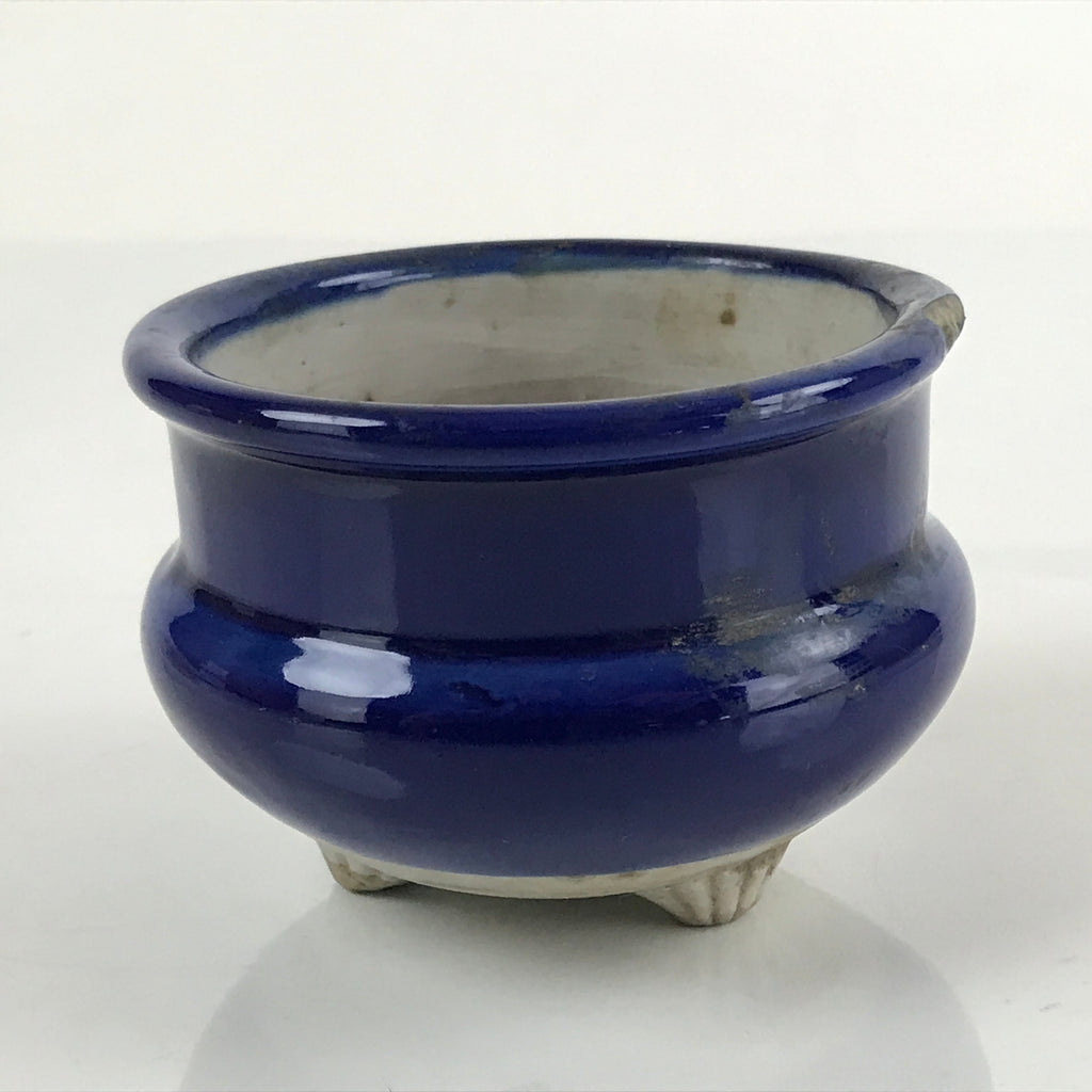 Japanese Buddhist Altar Fitting Porcelain Incense Burner Vtg Koro Blue Cup BA274