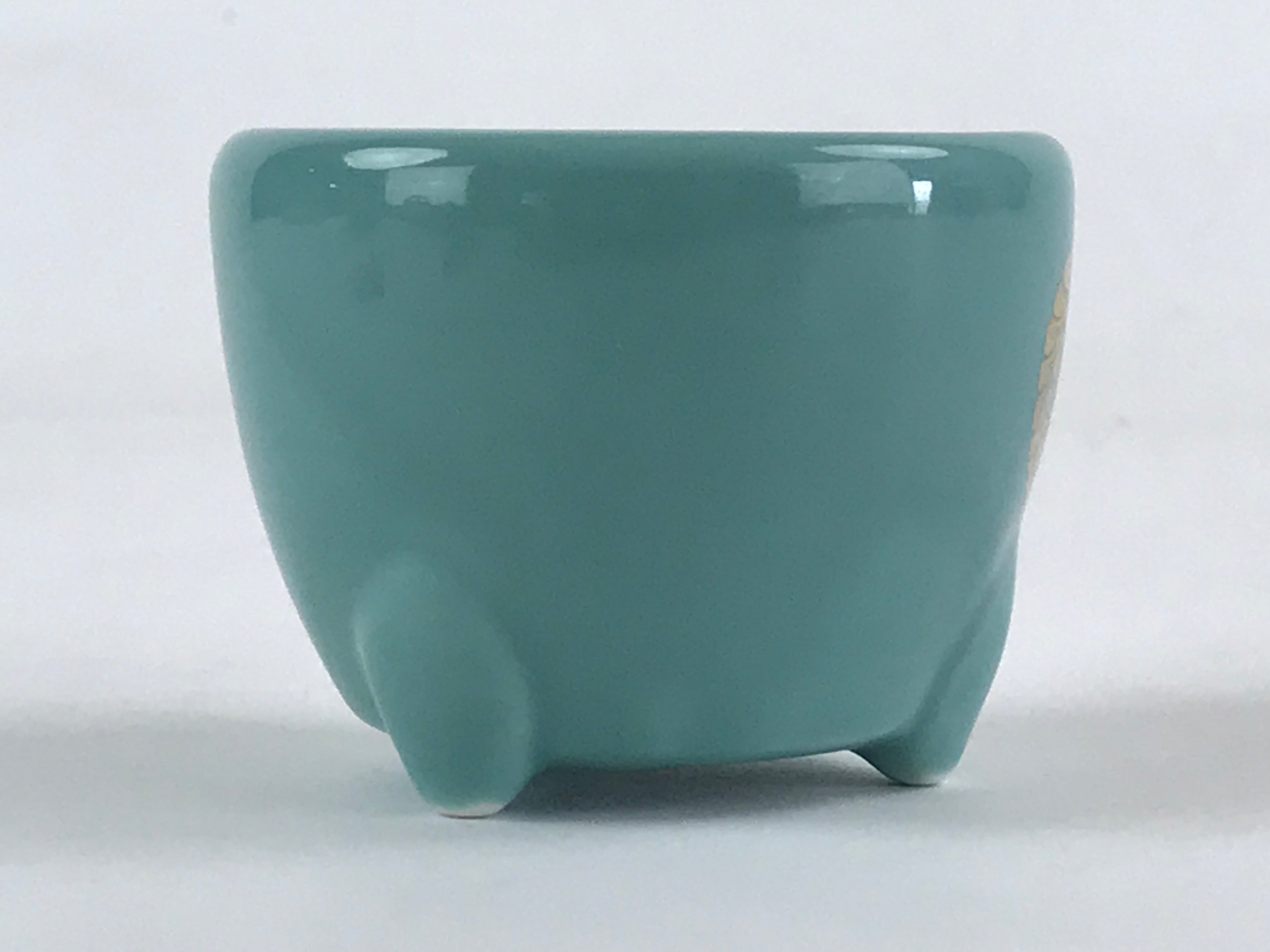 Japanese Buddhist Altar Fitting Porcelain Incense Burner Vtg Koro Blue Cup BA34