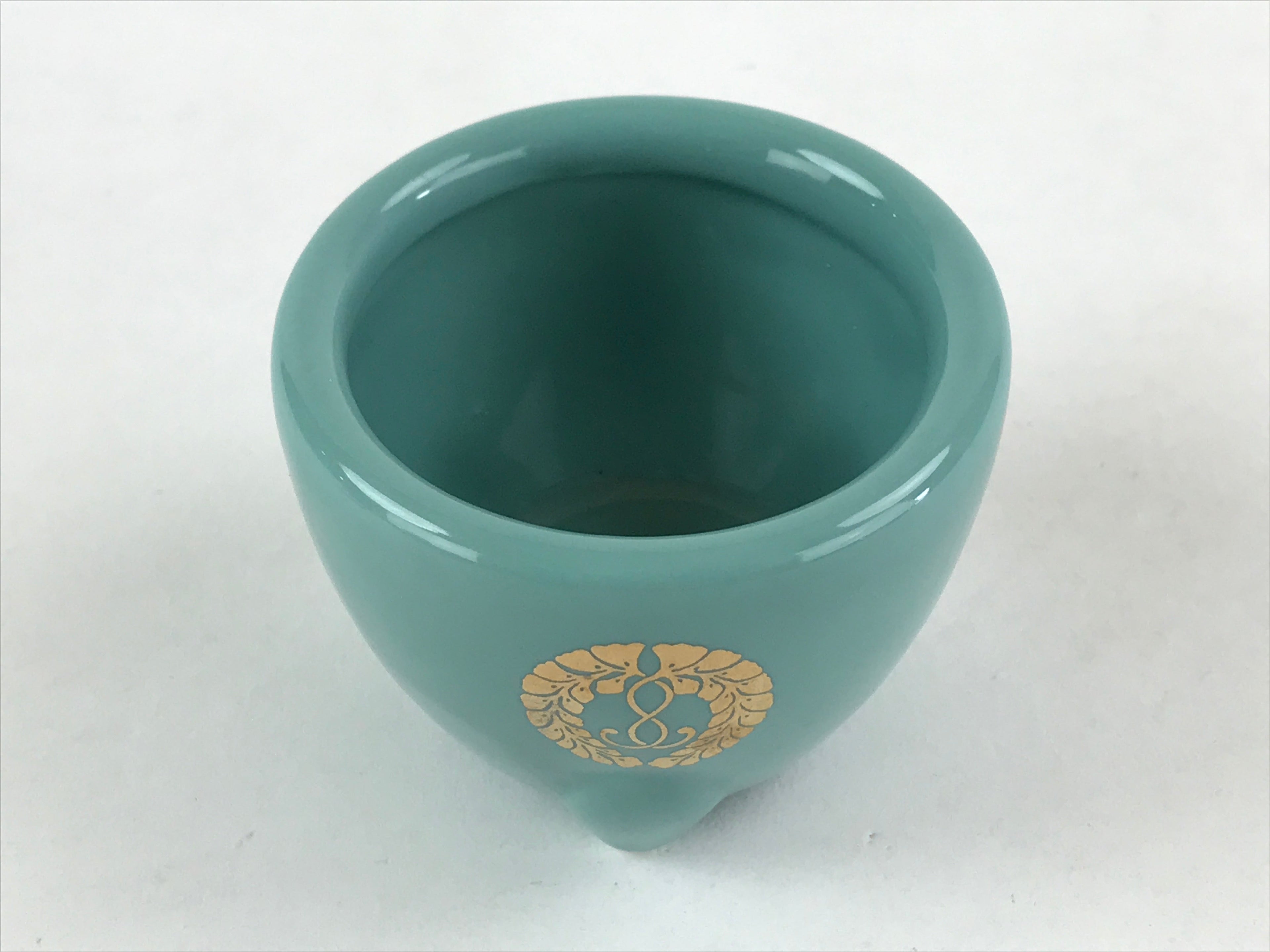 Japanese Buddhist Altar Fitting Porcelain Incense Burner Vtg Koro Blue Cup BA34