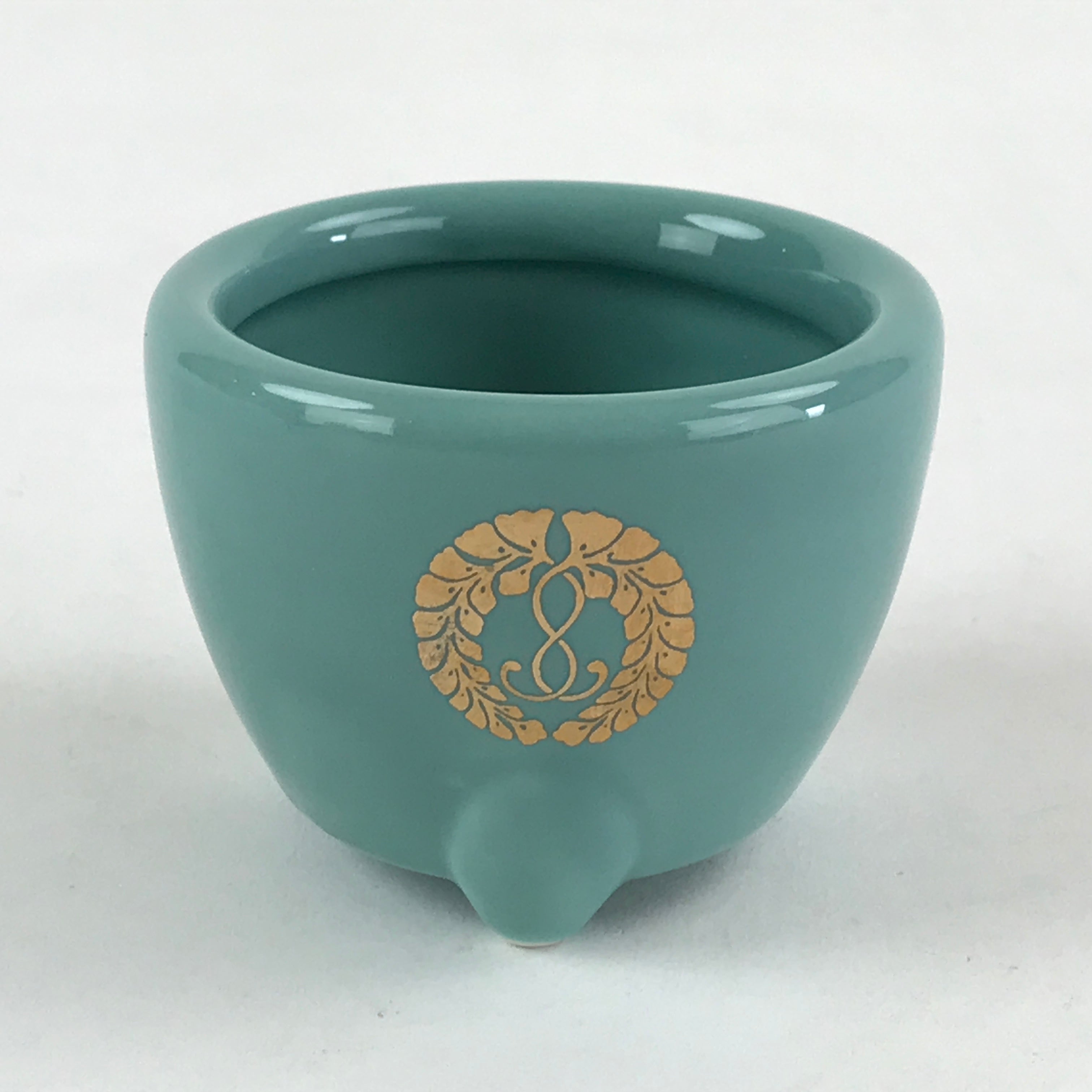 Japanese Buddhist Altar Fitting Porcelain Incense Burner Vtg Koro Blue Cup BA34
