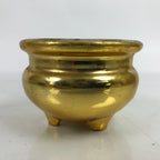 Japanese Buddhist Altar Fitting Porcelain Incense Burner Vtg Koro Gold BA362