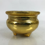 Japanese Buddhist Altar Fitting Porcelain Incense Burner Vtg Koro Gold BA362