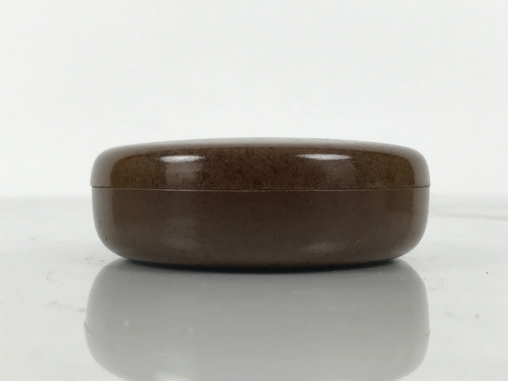 Japanese Buddhist Altar Fitting Resin Incense Container Kogo Brown Gold BA916