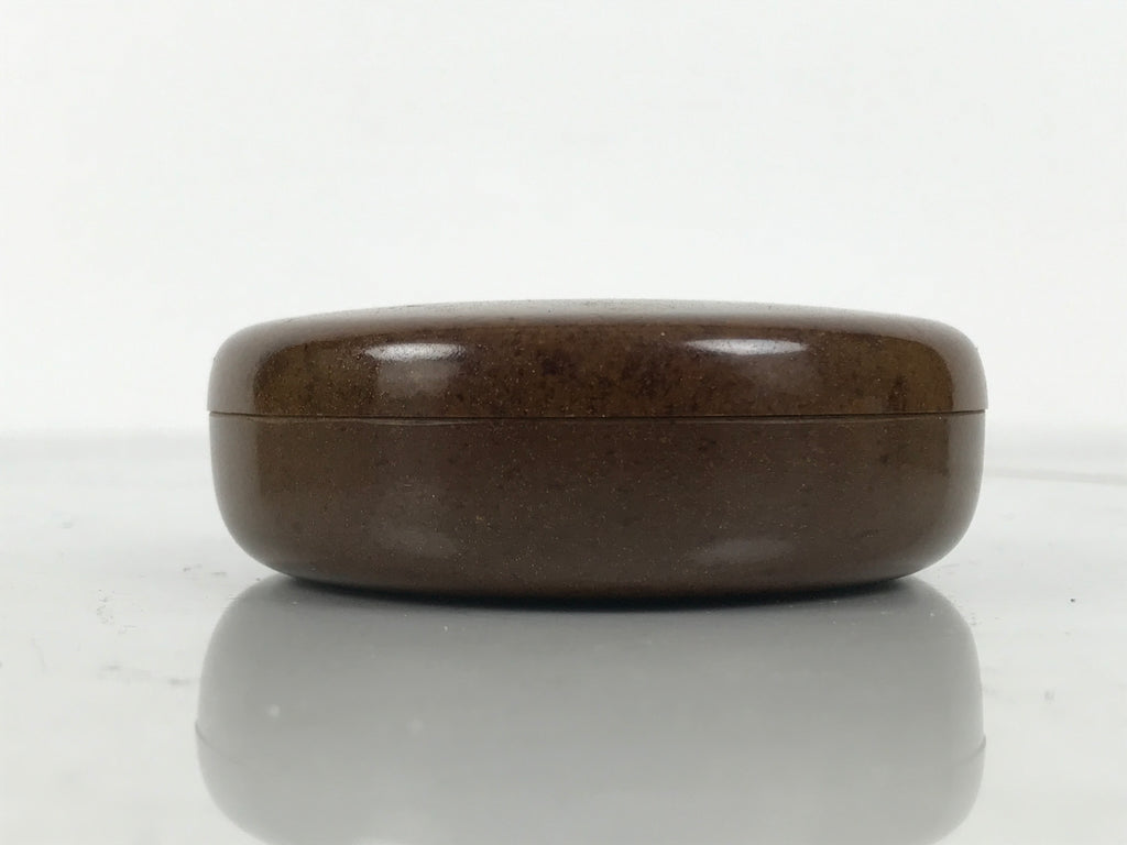 Japanese Buddhist Altar Fitting Resin Incense Container Kogo Brown Gold BA916