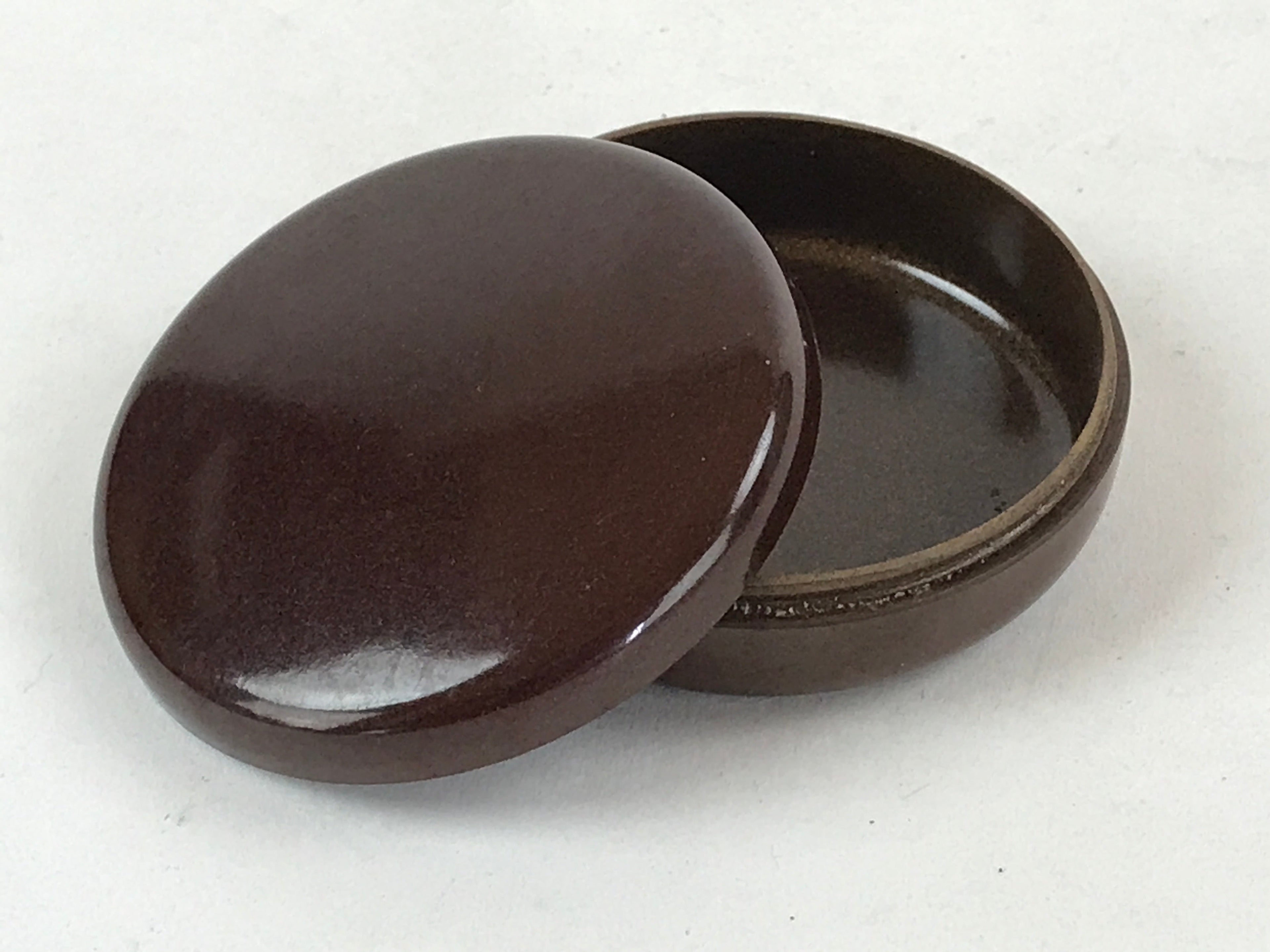Japanese Buddhist Altar Fitting Resin Incense Container Kogo Vtg Brown BA113