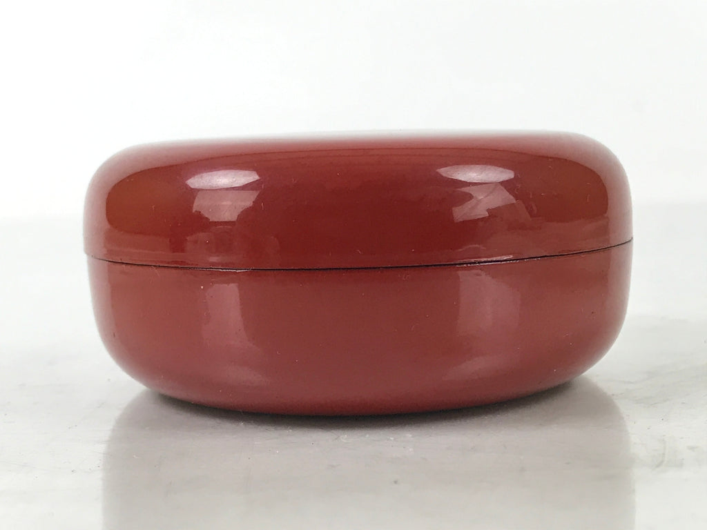 Japanese Buddhist Altar Fitting Resin Incense Container Kogo Vtg Red Round BA527