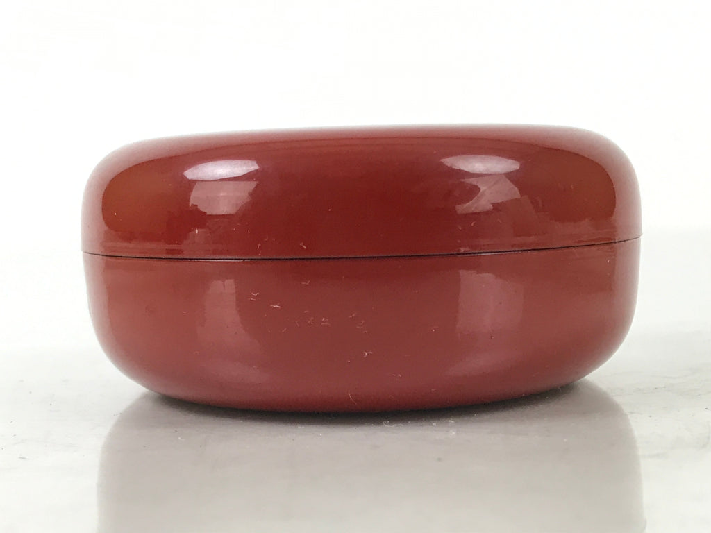 Japanese Buddhist Altar Fitting Resin Incense Container Kogo Vtg Red Round BA527