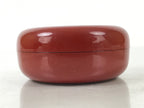 Japanese Buddhist Altar Fitting Resin Incense Container Kogo Vtg Red Round BA527