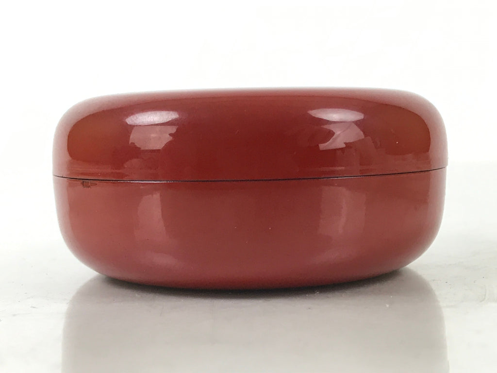 Japanese Buddhist Altar Fitting Resin Incense Container Kogo Vtg Red Round BA527