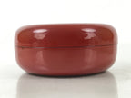 Japanese Buddhist Altar Fitting Resin Incense Container Kogo Vtg Red Round BA527