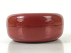 Japanese Buddhist Altar Fitting Resin Incense Container Kogo Vtg Red Round BA527