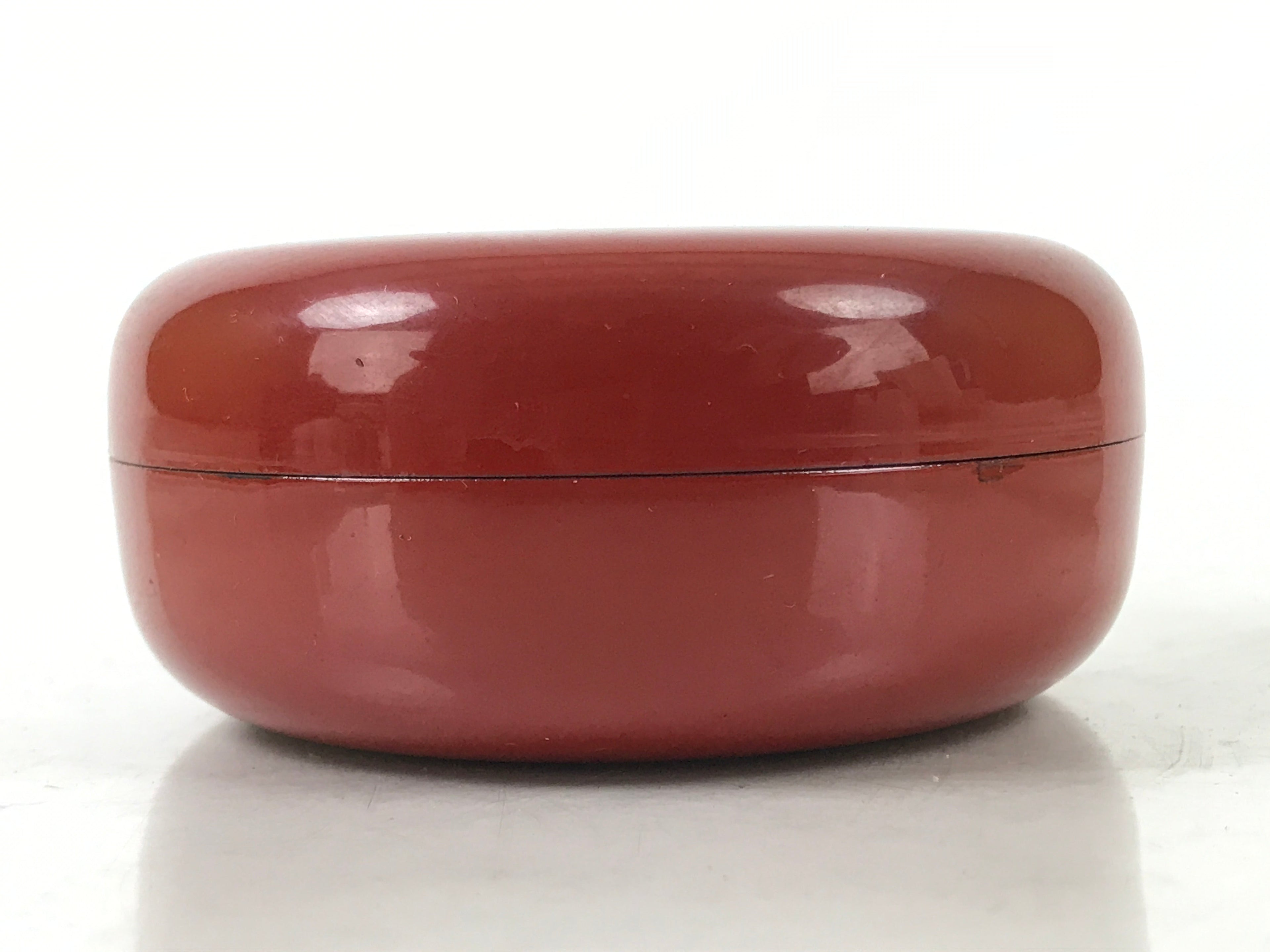 Japanese Buddhist Altar Fitting Resin Incense Container Kogo Vtg Red Round BA527