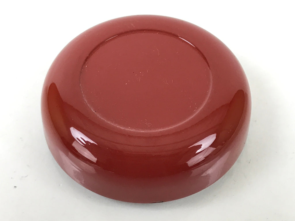 Japanese Buddhist Altar Fitting Resin Incense Container Kogo Vtg Red Round BA527
