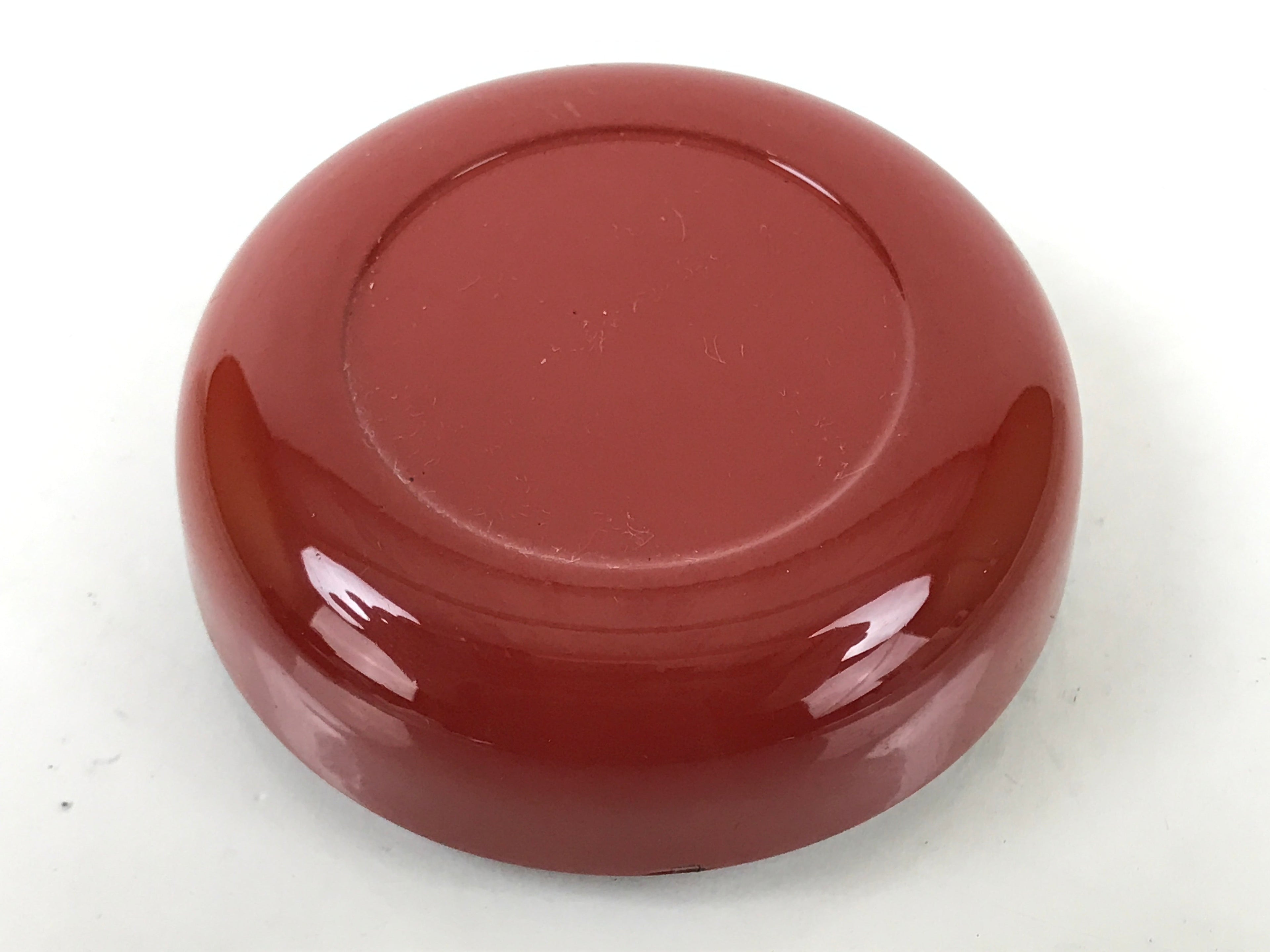 Japanese Buddhist Altar Fitting Resin Incense Container Kogo Vtg Red Round BA527