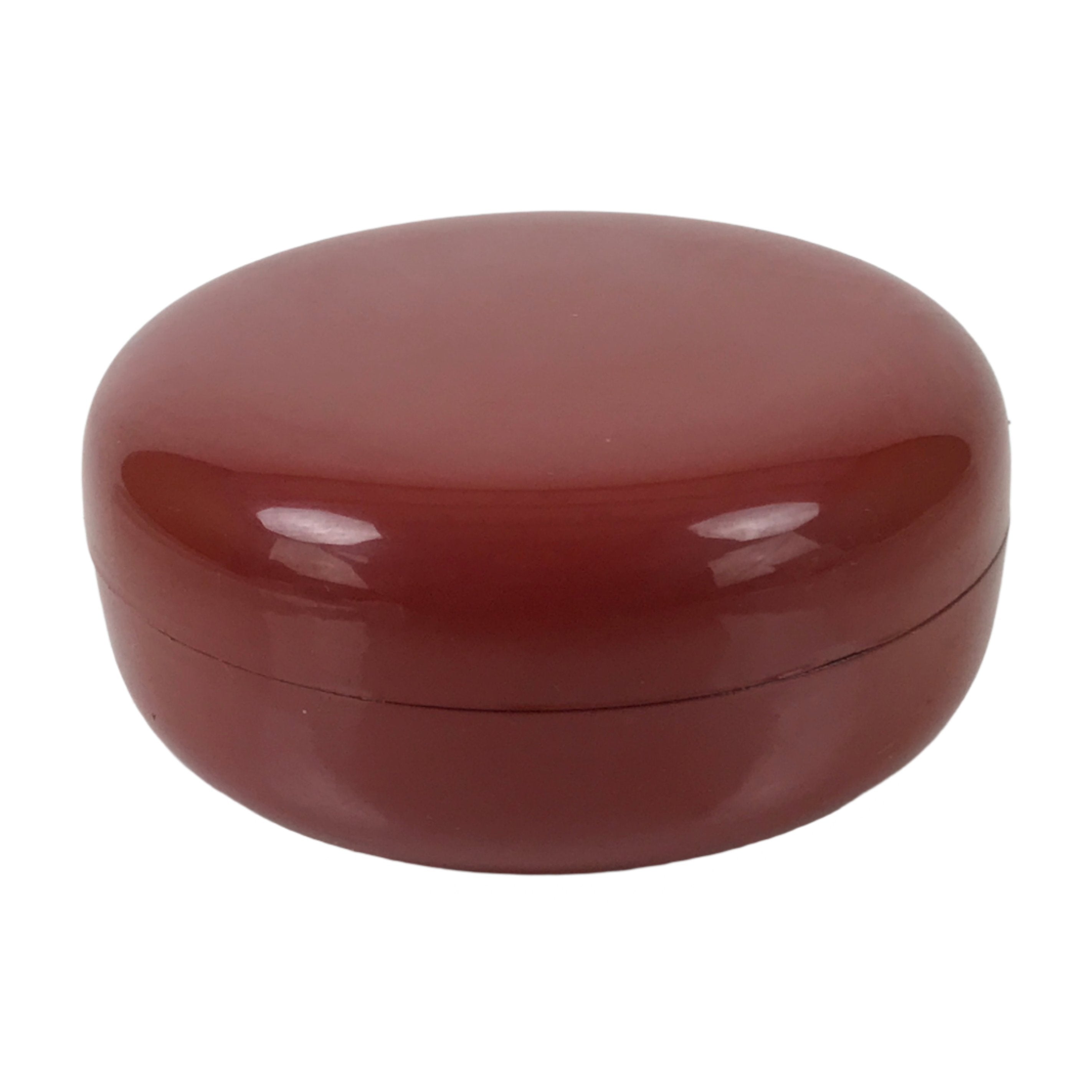 Japanese Buddhist Altar Fitting Resin Incense Container Kogo Vtg Red Round BA527