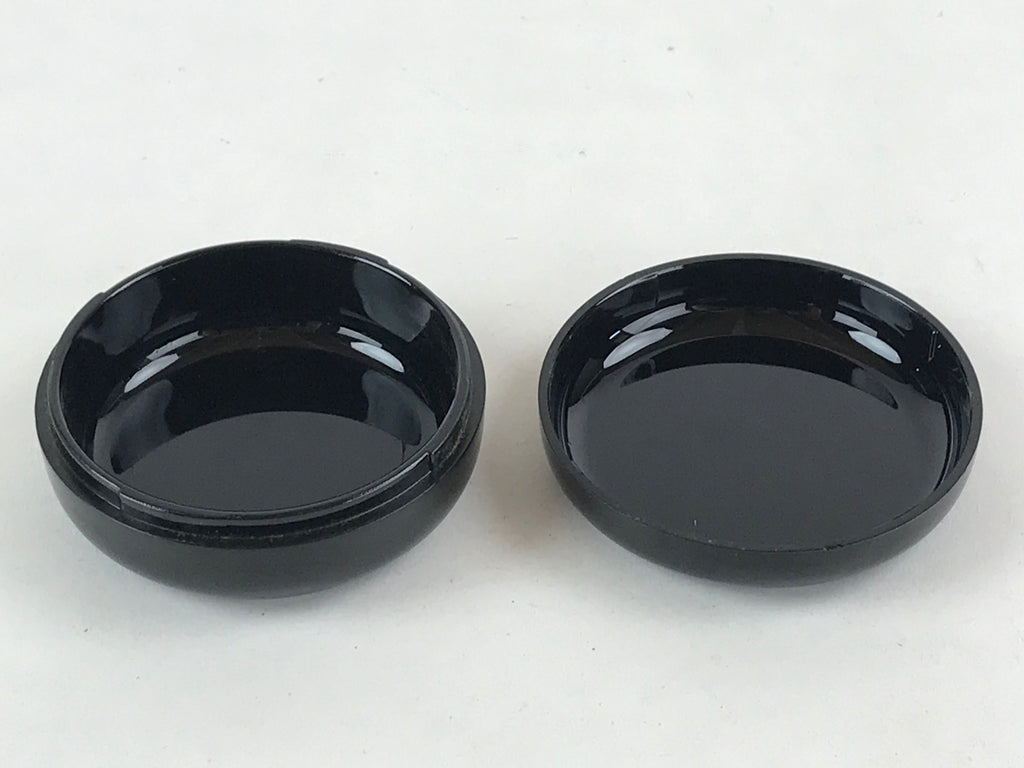 Japanese Buddhist Altar Fitting Resin Incense Container Vtg Round Kogo Black BA7
