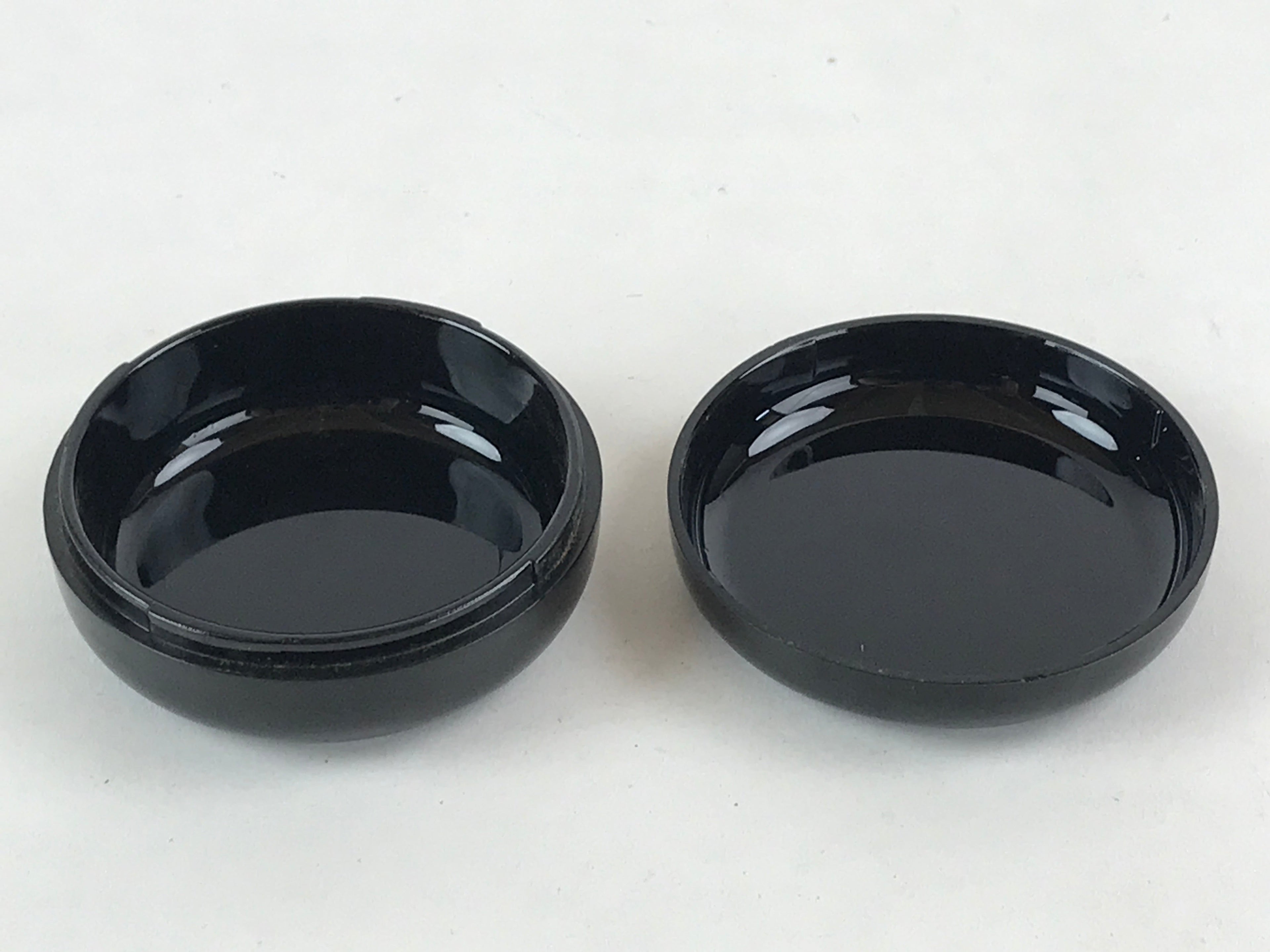 Japanese Buddhist Altar Fitting Resin Incense Container Vtg Round Kogo Black BA7