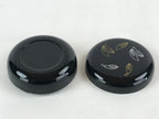 Japanese Buddhist Altar Fitting Resin Incense Container Vtg Round Kogo Black BA7