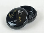 Japanese Buddhist Altar Fitting Resin Incense Container Vtg Round Kogo Black BA7