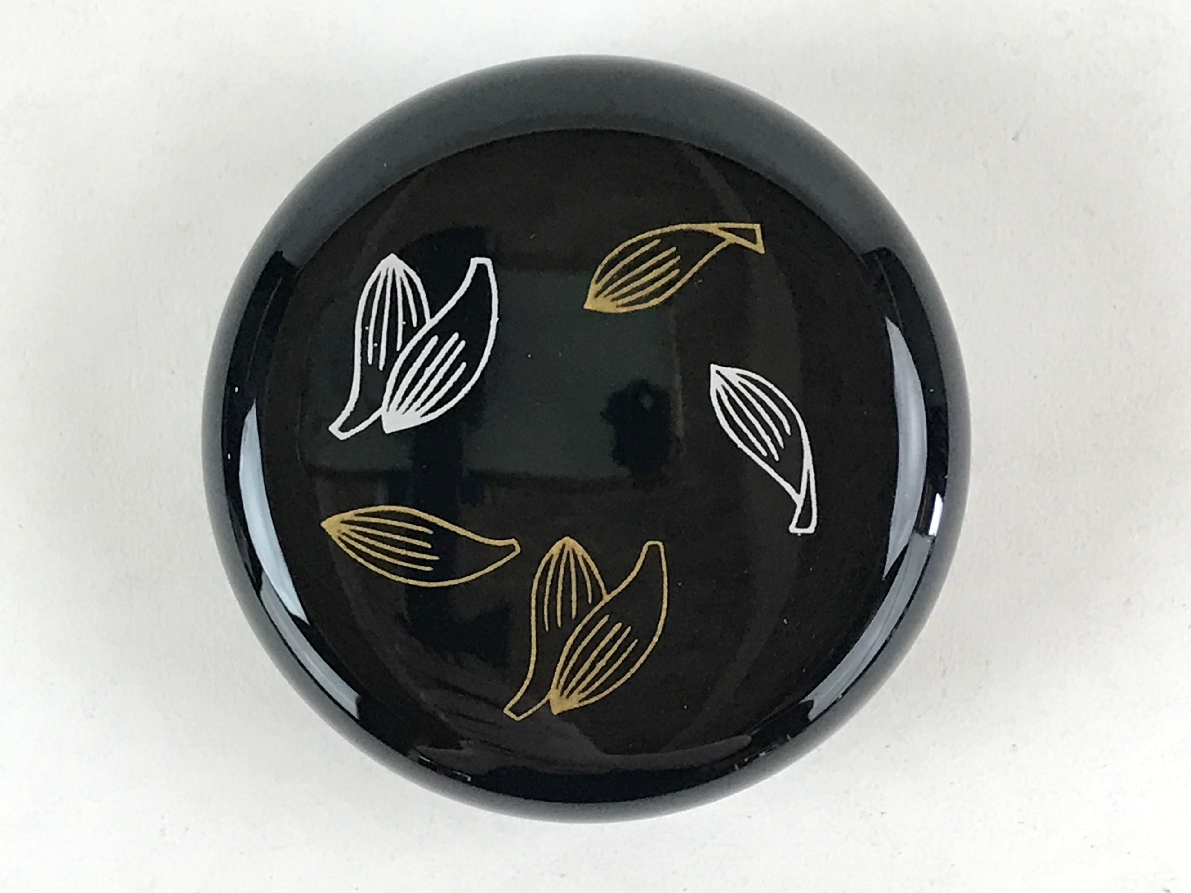 Japanese Buddhist Altar Fitting Resin Incense Container Vtg Round Kogo Black BA7