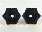 Japanese Buddhist Altar Fitting Resin Kuge Offering Stand Vtg 2pc Gold BA64
