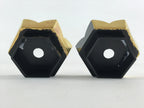 Japanese Buddhist Altar Fitting Resin Kuge Offering Stand Vtg 2pc Gold BA64