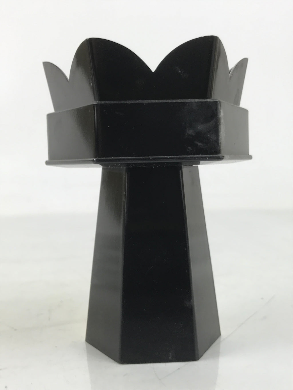 Japanese Buddhist Altar Fitting Resin Kuge Offering Stand Vtg Gold Black BA644