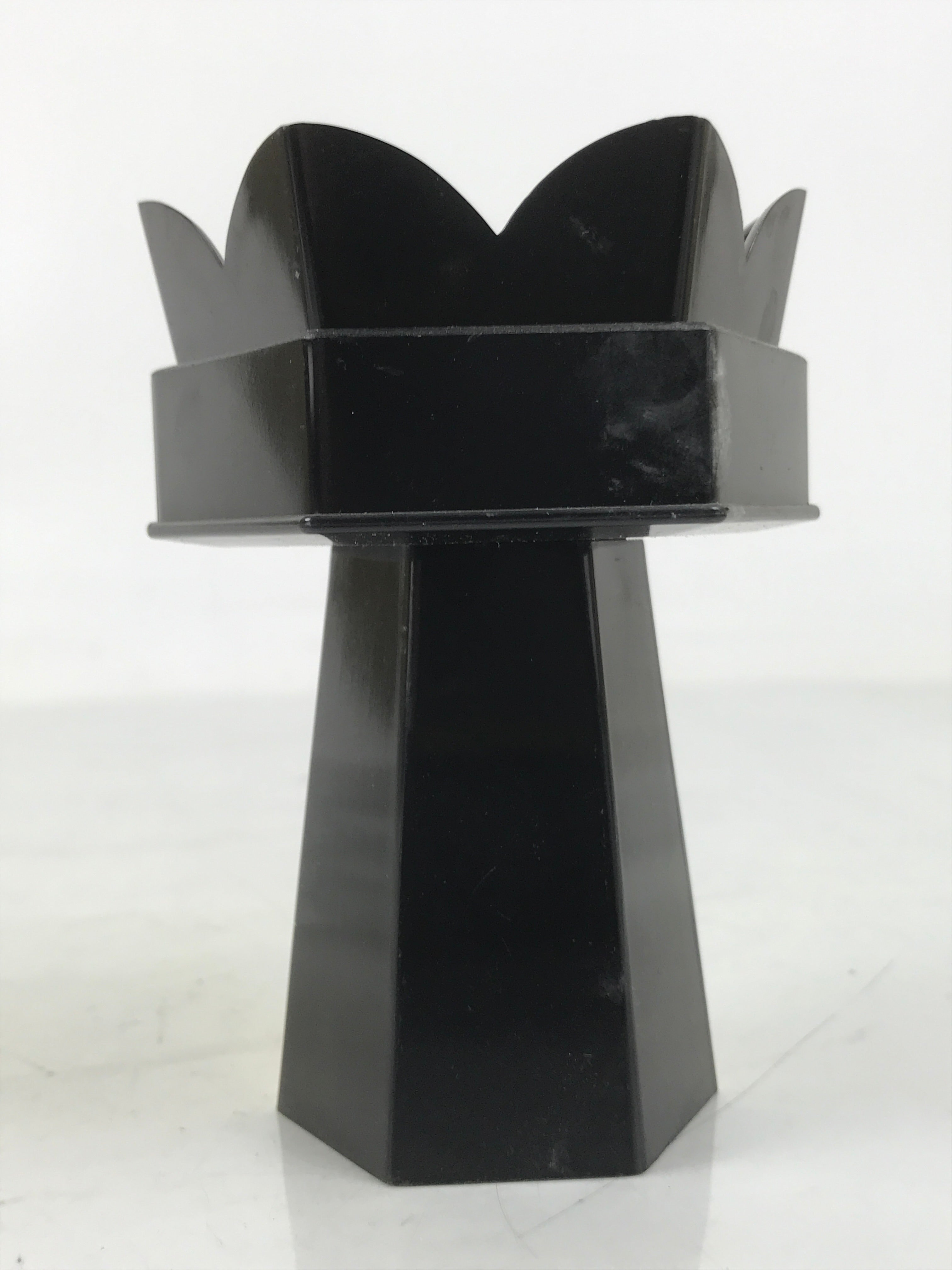 Japanese Buddhist Altar Fitting Resin Kuge Offering Stand Vtg Gold Black BA644