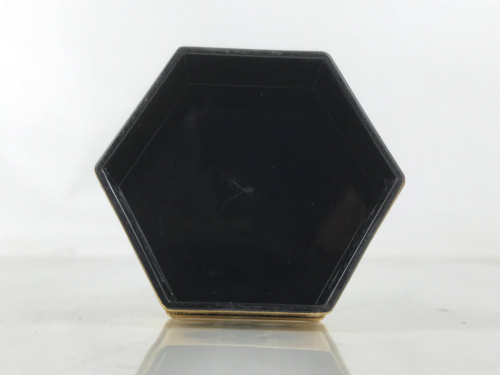 Japanese Buddhist Altar Fitting Resin Kuge Offering Stand Vtg Gold Black BA644