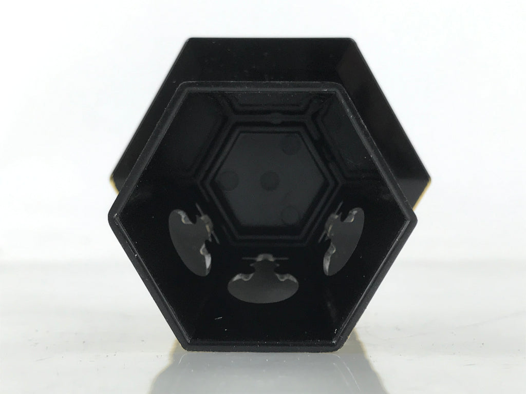 Japanese Buddhist Altar Fitting Resin Kuge Offering Stand Vtg Gold Black BA644