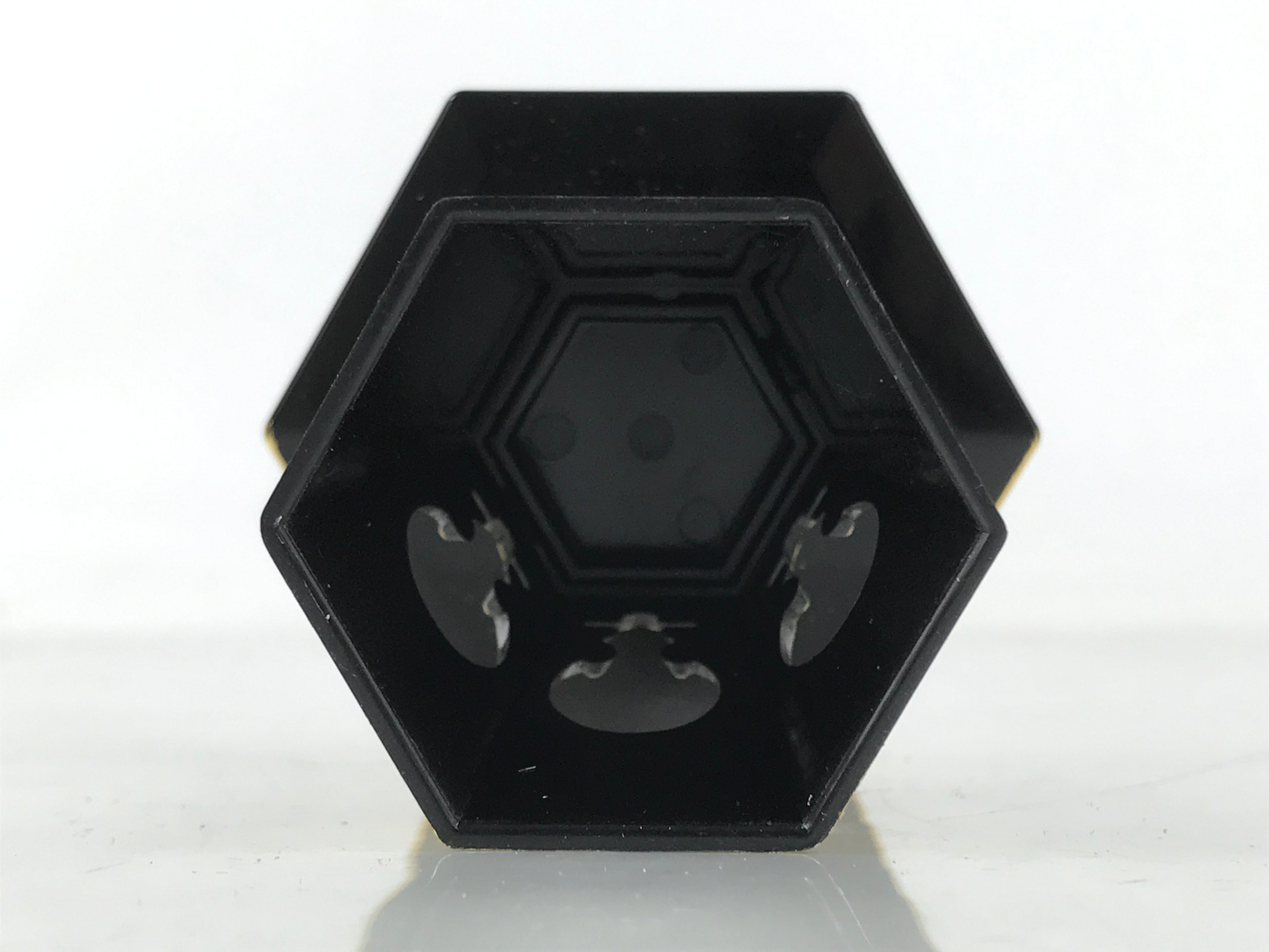 Japanese Buddhist Altar Fitting Resin Kuge Offering Stand Vtg Gold Black BA644