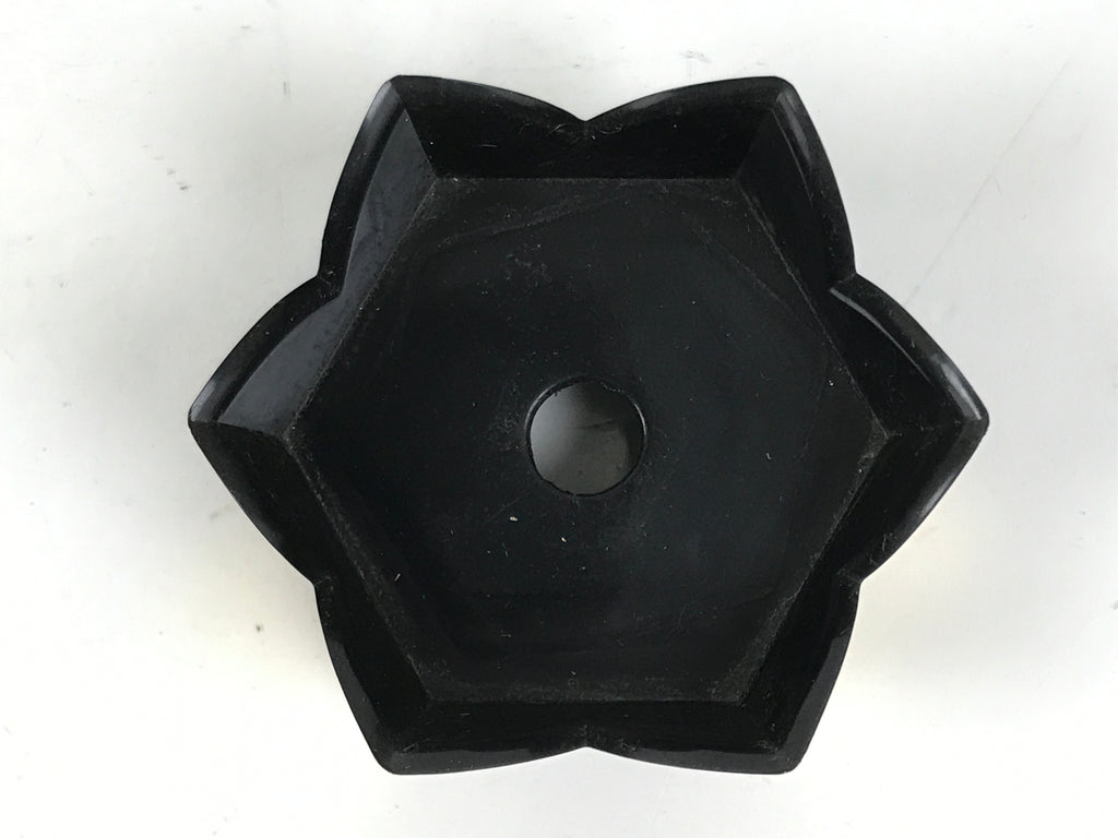 Japanese Buddhist Altar Fitting Resin Kuge Offering Stand Vtg Gold Black BA644