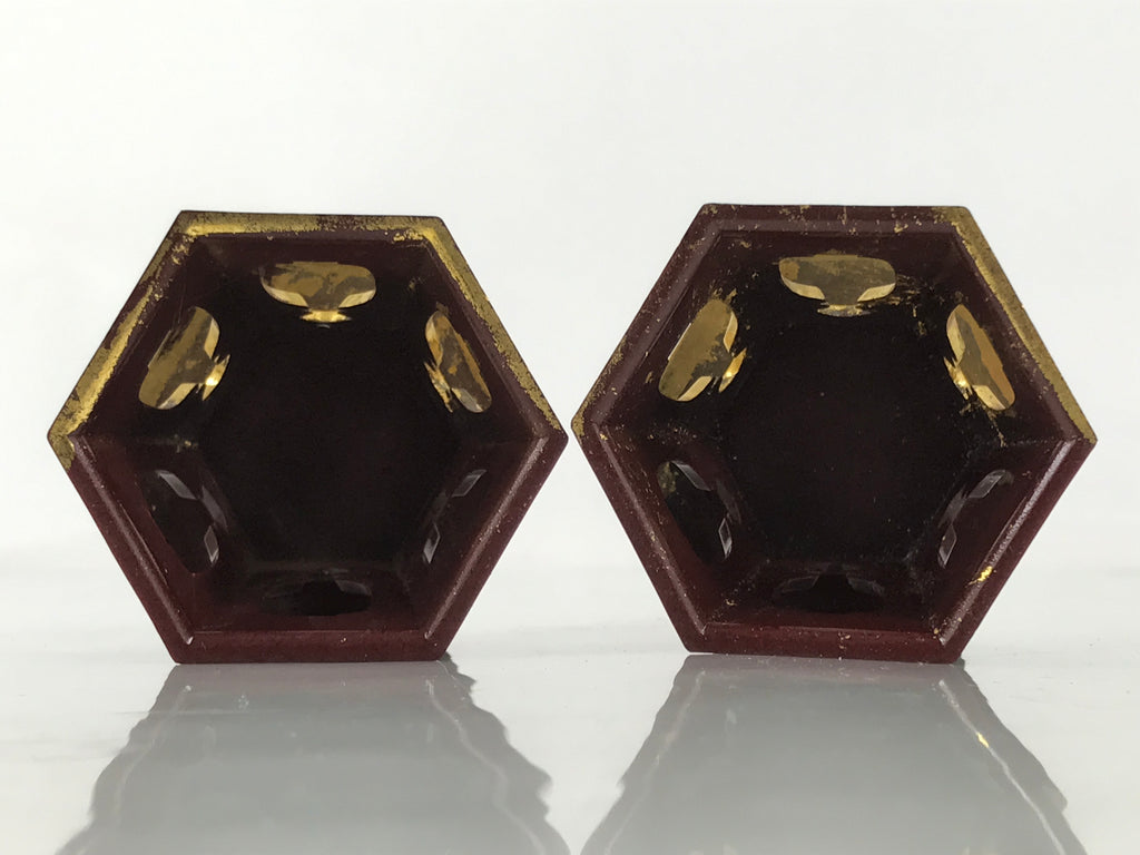 Japanese Buddhist Altar Fitting Resin Offering Cup Stand 2pc Bukki Butsugu BA671