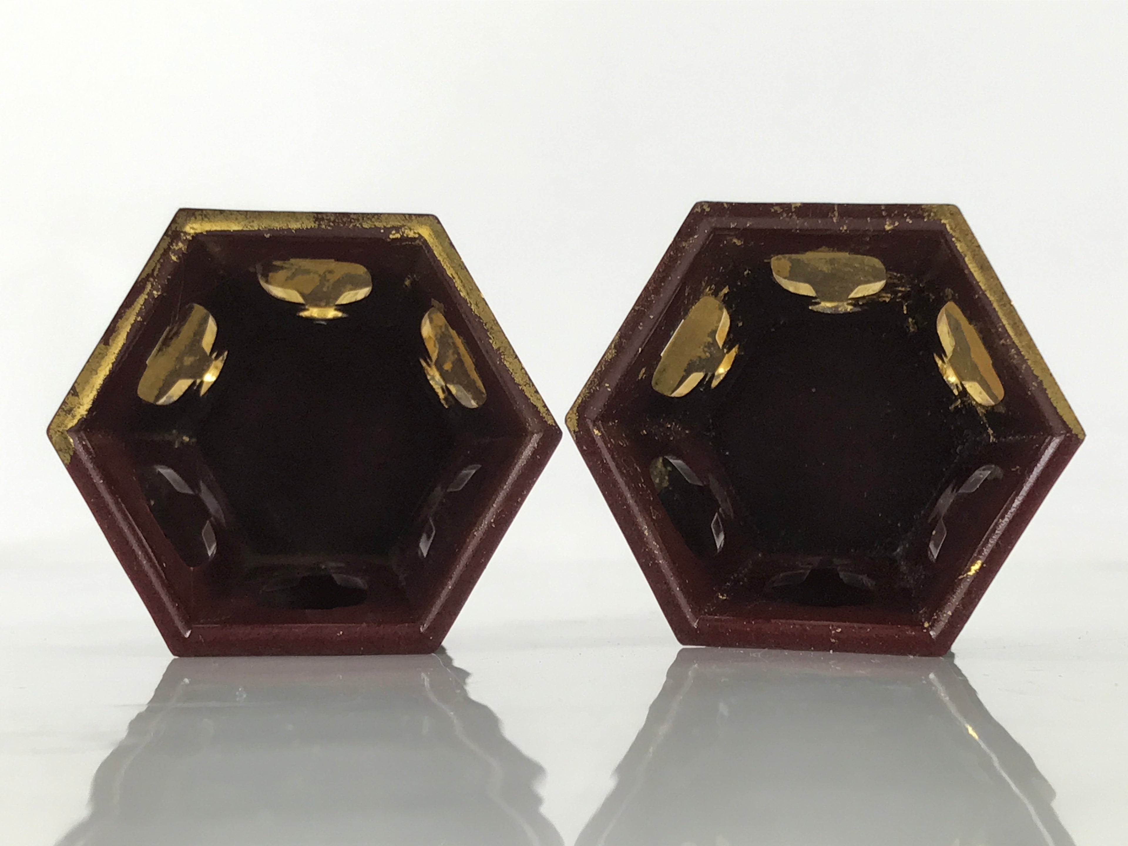 Japanese Buddhist Altar Fitting Resin Offering Cup Stand 2pc Bukki Butsugu BA671