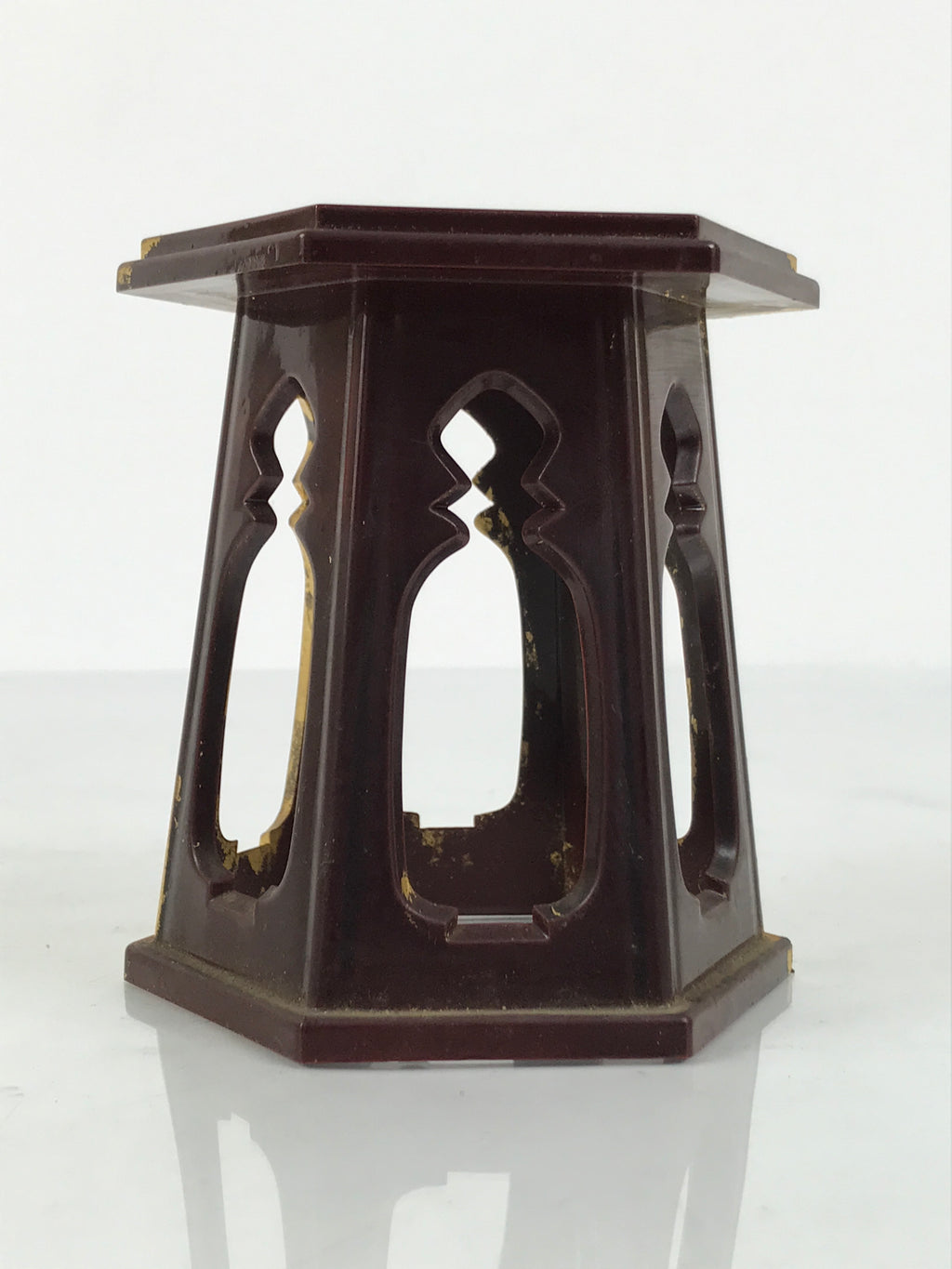 Japanese Buddhist Altar Fitting Resin Offering Cup Stand Butsugu Gold Red BA870