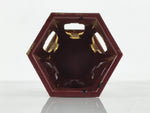 Japanese Buddhist Altar Fitting Resin Offering Cup Stand Butsugu Gold Red BA870