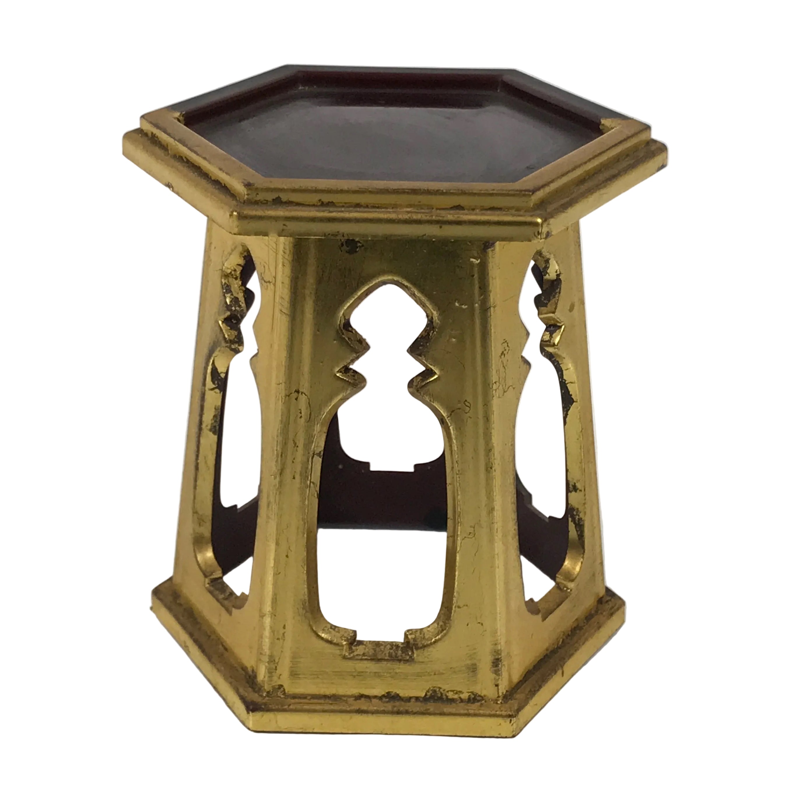 Japanese Buddhist Altar Fitting Resin Offering Cup Stand Butsugu Gold Red BA870