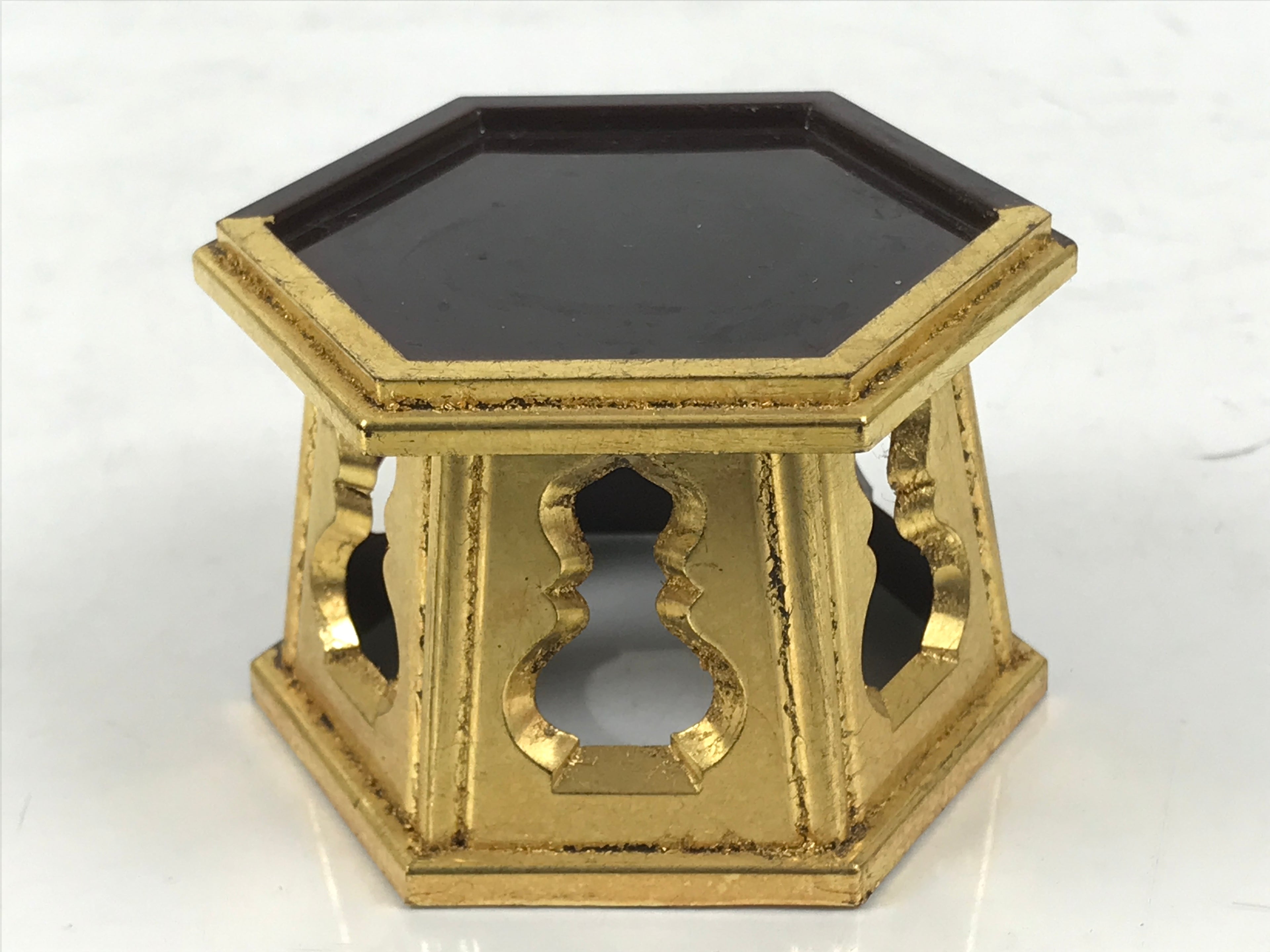 Japanese Buddhist Altar Fitting Resin Offering Cup Stand Vtg Bukki Butsugu BA642
