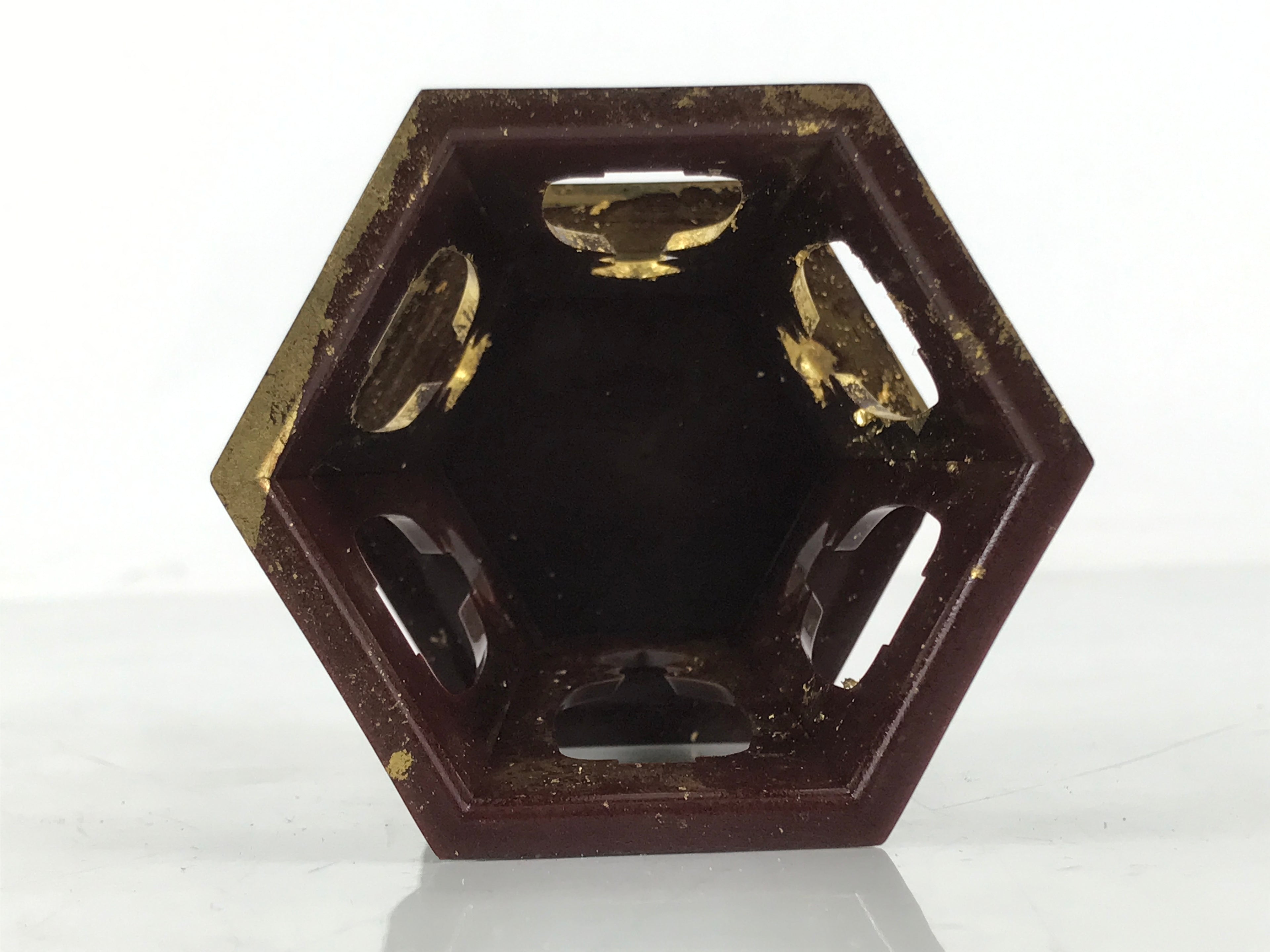 Japanese Buddhist Altar Fitting Resin Offering Cup Stand Vtg Bukki Butsugu BA643