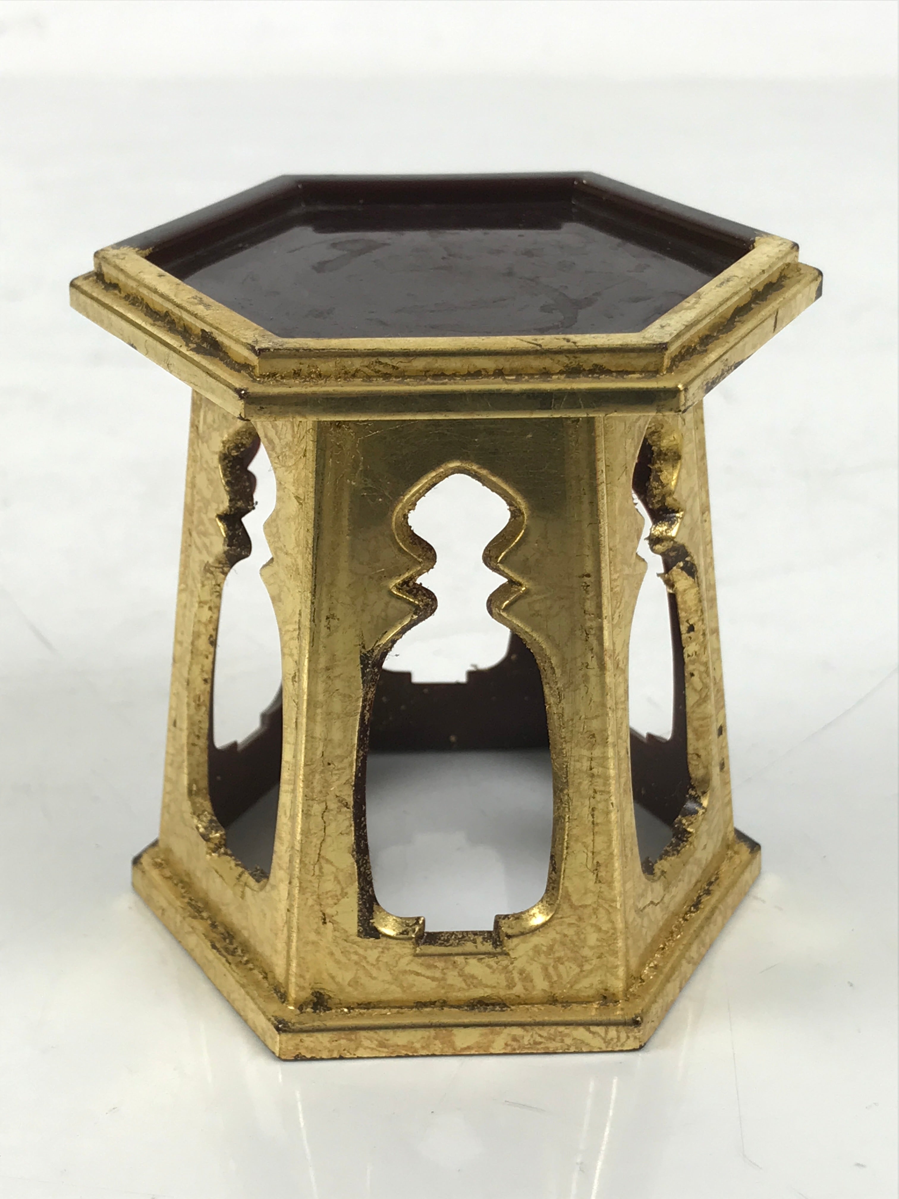 Japanese Buddhist Altar Fitting Resin Offering Cup Stand Vtg Bukki Butsugu BA643