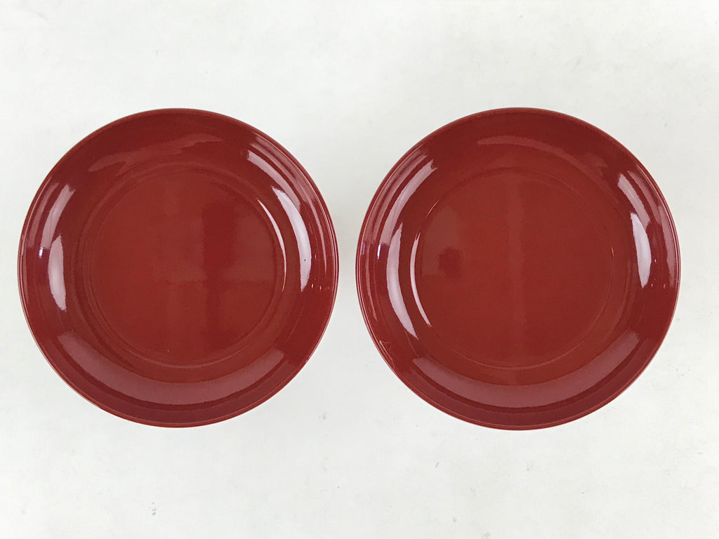 Japanese Buddhist Altar Fitting Resin Offering Stand Vtg Butsugu 2pc Red BA63