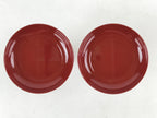 Japanese Buddhist Altar Fitting Resin Offering Stand Vtg Butsugu 2pc Red BA63