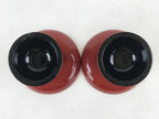 Japanese Buddhist Altar Fitting Resin Offering Stand Vtg Butsugu 2pc Red BA63