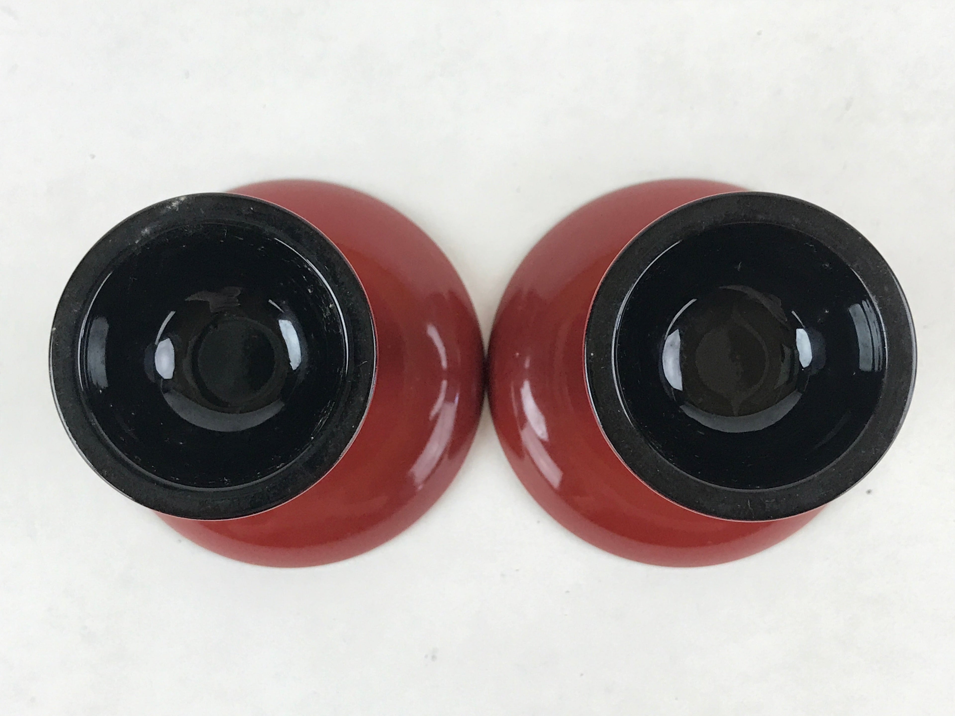 Japanese Buddhist Altar Fitting Resin Offering Stand Vtg Butsugu 2pc Red BA63