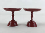 Japanese Buddhist Altar Fitting Resin Offering Stand Vtg Butsugu 2pc Red BA63