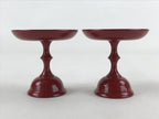 Japanese Buddhist Altar Fitting Resin Offering Stand Vtg Butsugu 2pc Red BA63